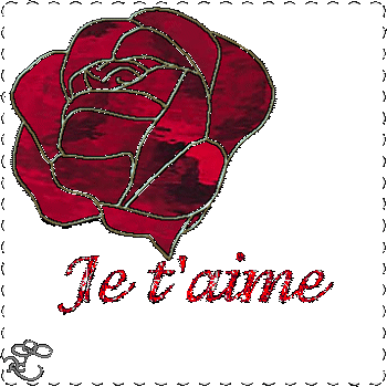 je t'aime rose rouge